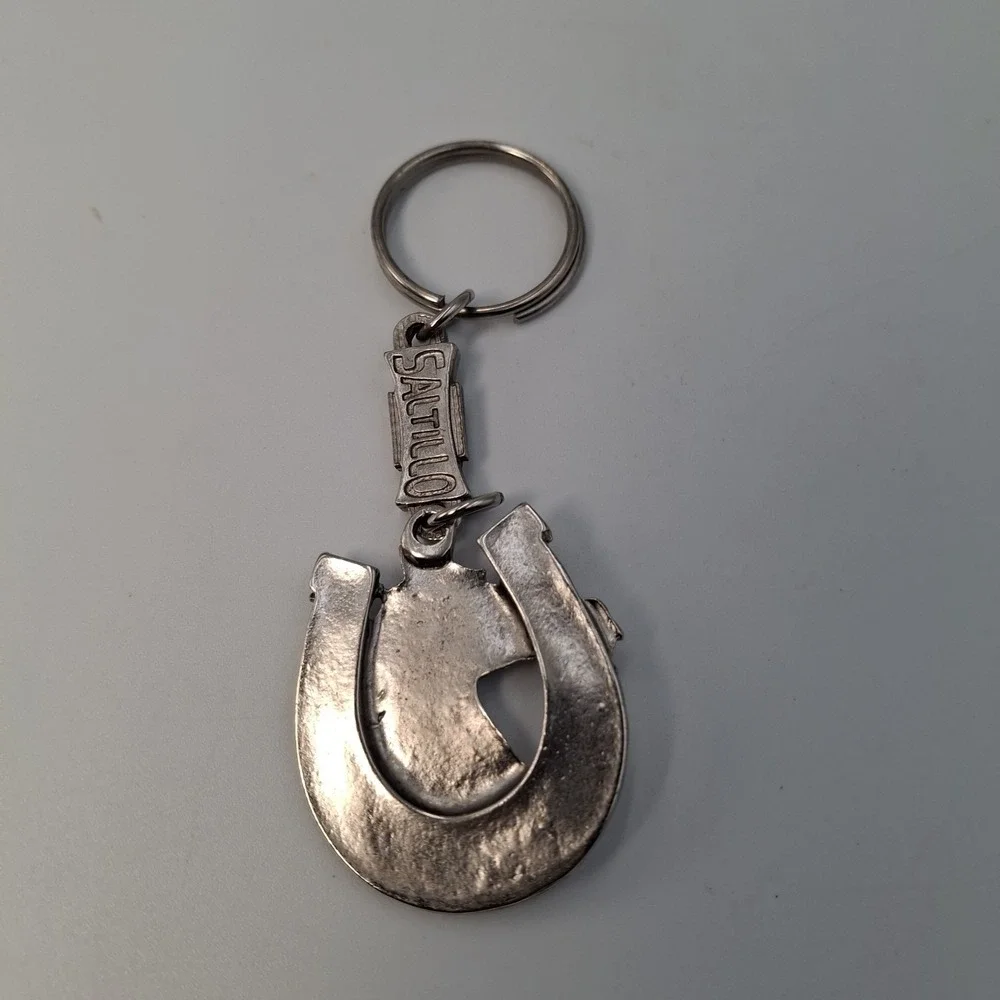Lucky Horseshoe Horse Head Metal Keychain Charm Souvenir Mexico Rugged‎ Western